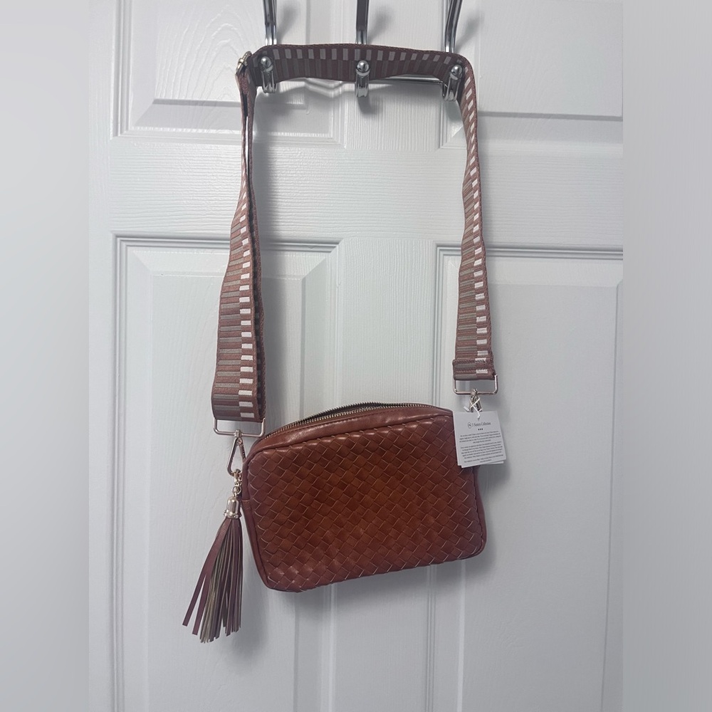 The Woven Willow Camera Crossbody Bag in Brown - Picture 3 of 11